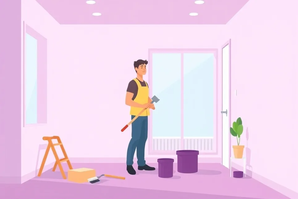 Intérieur rénové après travaux de peinture à La Queue-en-Brie