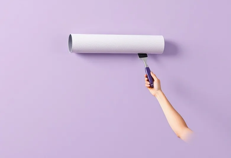 Pose de papier peint, rouleau et brosse à maroufler
